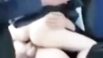 Hotwife fucks in backseat