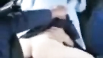 Hotwife fucks in backseat