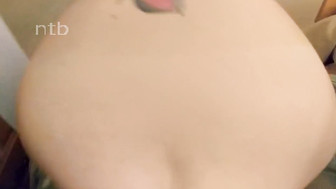 Bubble butt white honey gets fucked and creamed from behind