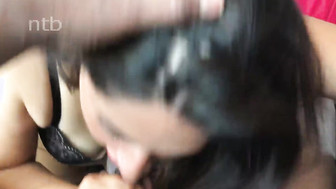 Horny brunette from east who came into her black lover's room