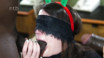 Cuckold white wife enjoys intense gangbang with her endowed black friends