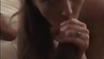 Intense black cock deep sucking