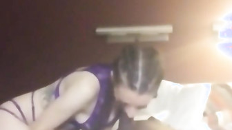 Sexy amateur purple lingerie and thick BBC