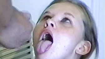 Splashing warm cumloads over her pretty face