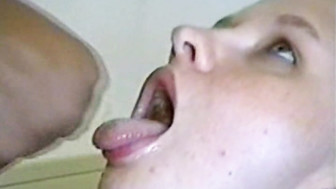 Splashing warm cumloads over her pretty face