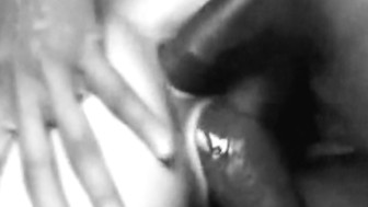 Awesome close-up and dp scene with two black cocks