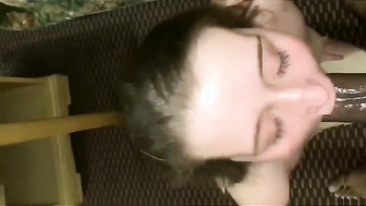 Petite babe taking first Black Cock