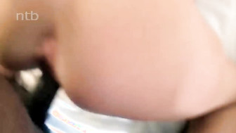 White MILF enjoys giving long and messy blowjob to her hung black stud