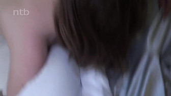 Pale skinned teen gets those black dicks bareback in her tight holes