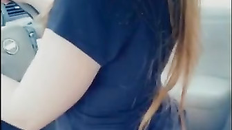 Snow Bunny sucks and fucks BBC in the Car