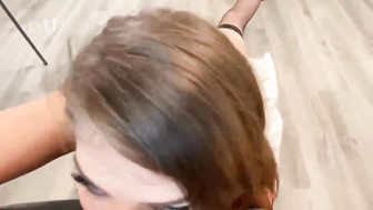 Black dude is really hung and sexy white girl in black stockings