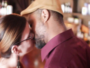 Great looking white babe with nice body and fine pussy serviced bbc in a bar