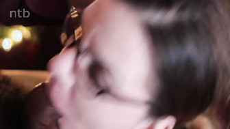 Great looking white babe with nice body and fine pussy serviced bbc in a bar