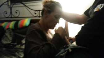 Amateur Cuckolding MILF Sucking Husband And His Best Friend