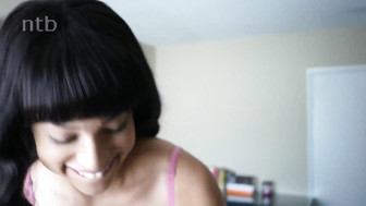 Perfect looking brunette loves to fuck black cock bareback