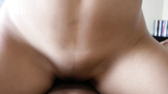 Perfect looking brunette loves to fuck black cock bareback