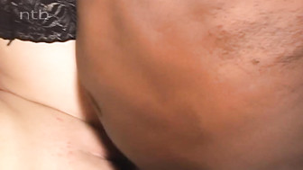 Sexy white lady gets her pussy pounded hard by bbc while her boobs were bouncing