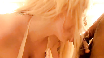 Perfect horny blonde enjoys long black cock