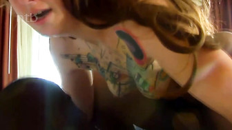 Cuckold white wife fucks and deepthroats that big and thick black cock