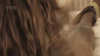 Handsome white babe pleases her hung black stud and swallows his cum