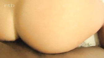 Amazing blonde gets bareback fucking and creampie on her ass