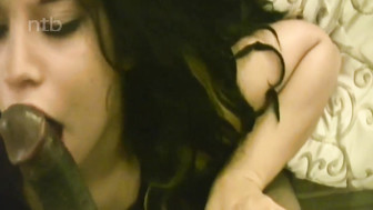 Sexy brunette with huge butterfly tattoo on her belly is incredibly sexy