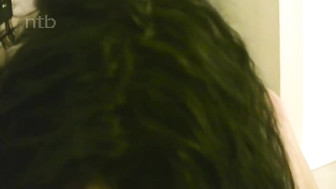 Sexy brunette with huge butterfly tattoo on her belly is incredibly sexy