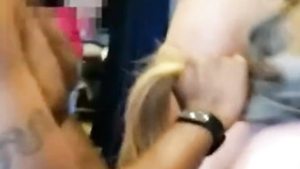 Bunch of big black cocks bangs her every hole