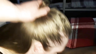 Small blonde sucks and fucks big black cock