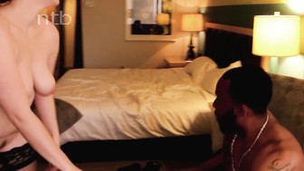 Horny white girlfriend spreads her legs wide for that BBC and let him cum inside