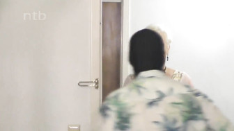 Husband cleans wife's bald pussy after she got creamed by her hung black lover