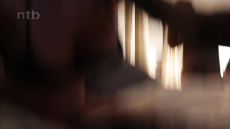 Sexy amateur redhead with tattoo and her black boyfriend