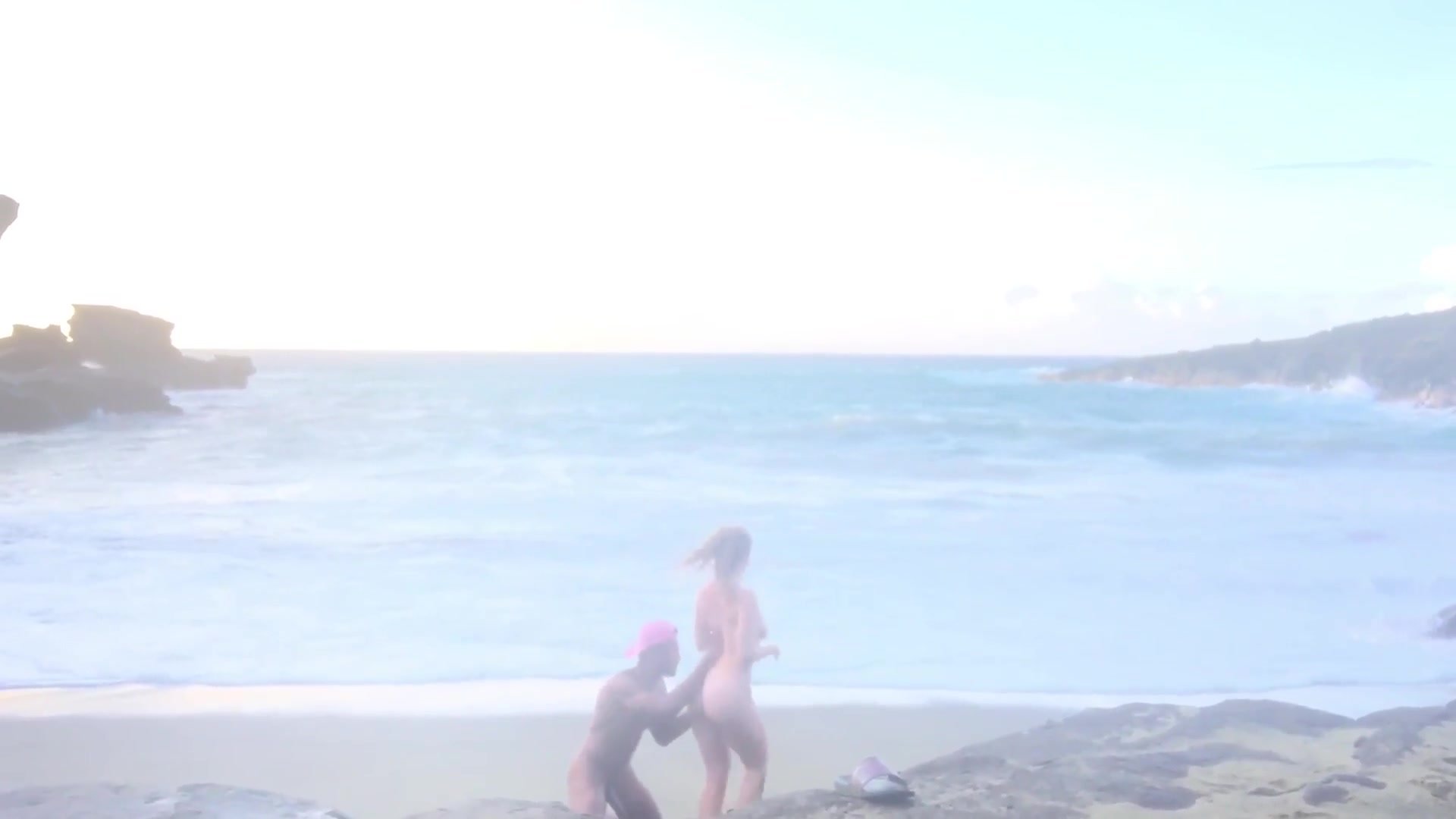 Beach Fun  - hotwife and black guy with huge dick