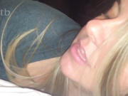 Freshly married white babe plays with big black cock