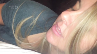 Freshly married white babe plays with big black cock