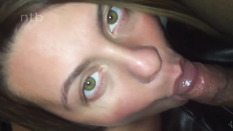 Freshly married white babe plays with big black cock