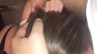 Freshly married white babe plays with big black cock