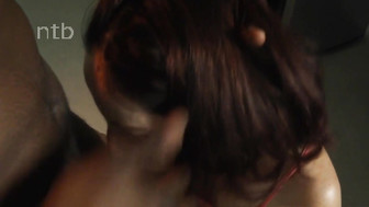 Small titted redhead chick gets fucked by hung black stud bareback