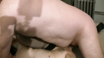 Messy cumloads inside white wife's pussy left inside by hubby and black lover