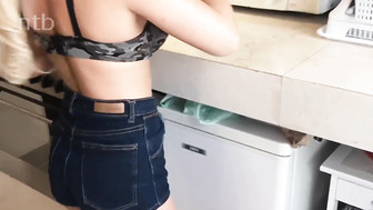 Pretty blonde with sexy body banging