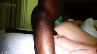 Tight white pussy and ass were all sore and numb after bareback blacking