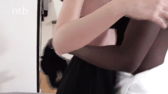 Incredible cuckold white wife sucks and fucks hubby's and black stud's dick