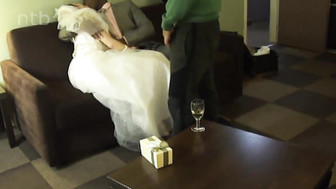 Horny white bride gets that shaved pussy banged by her hung black bull