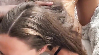 Sucking BBC soul out while he film for her bf