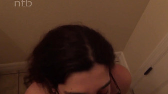 Sexy wife washes big black cock and gets creampie on her face