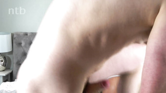 Busty blonde wife with nice body fucks black lover hubby watches