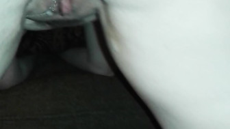 young wife takes creampie from behind