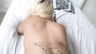 Horny big ass blonde gets fucked by huge black lover