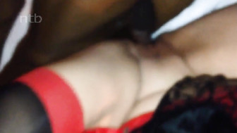 Hubby films his redhead wife getting that big black dick bareback