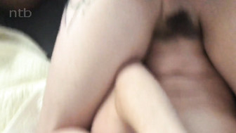 Huge black dick drills hairy white pussy